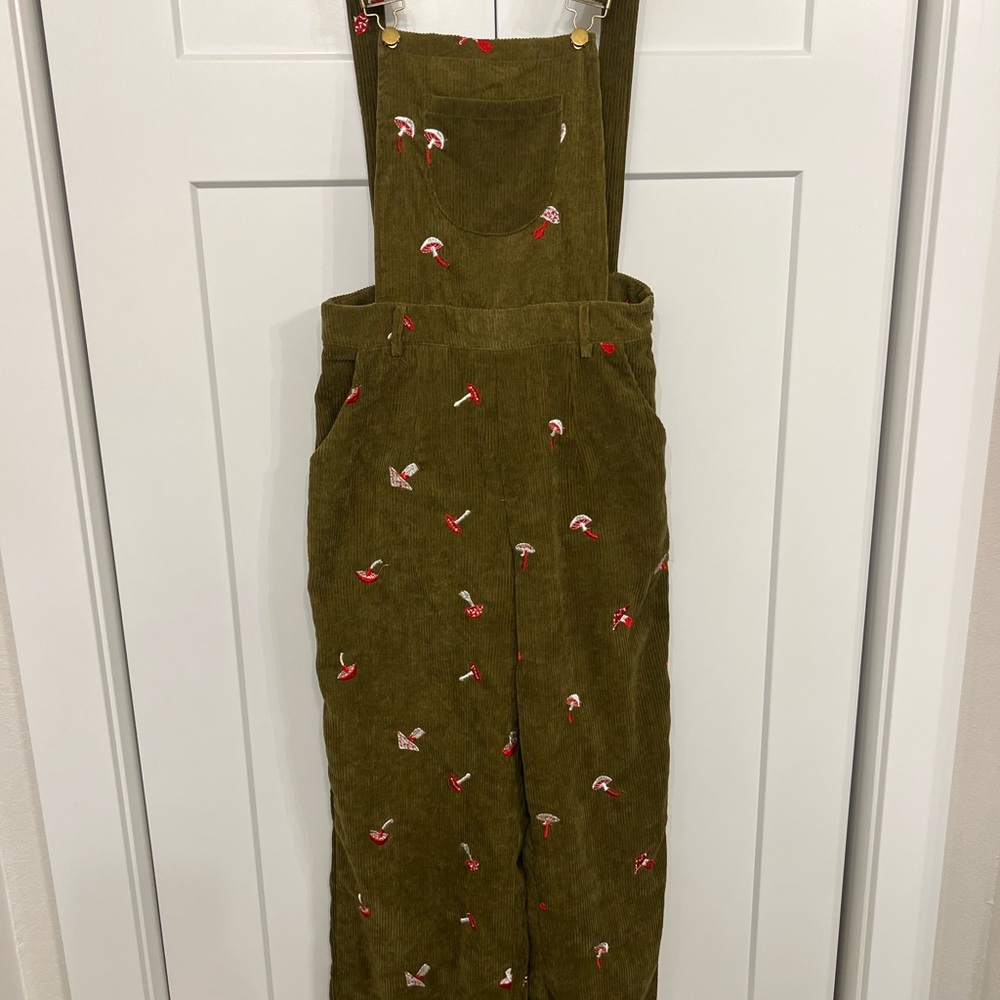 Cider Olive Corduroy Overalls